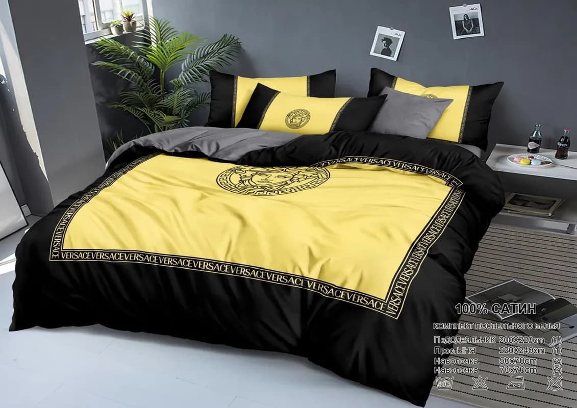 Комплект постельного белья VERSACE (сатин, евро)-0