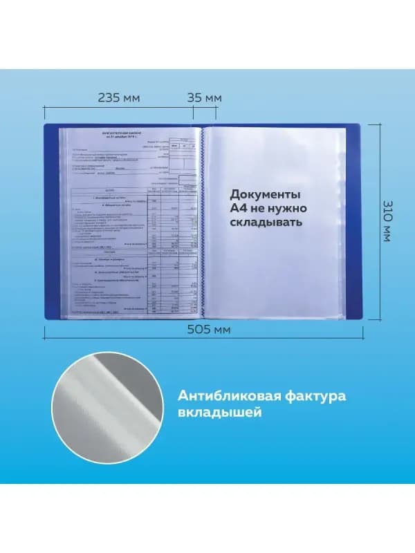 Папка-файл Clear Book, тонкая, A4, 100 листов-1