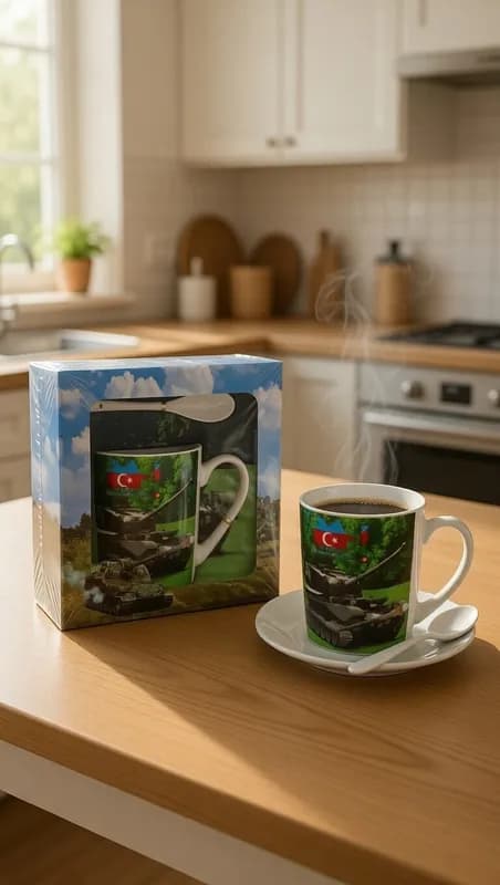 Подарочный набор - кружка с ложкой в тематической упаковке-1