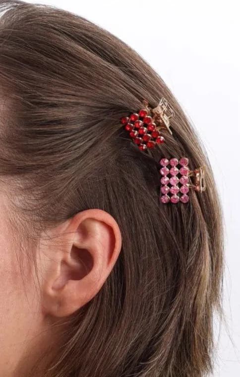 Металлическая заколка для волос с камнями»-1