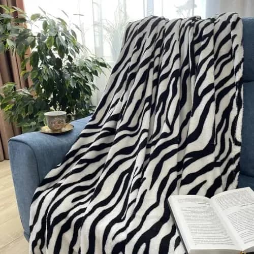 Плед флисовый Зебра - 180×200 см-0
