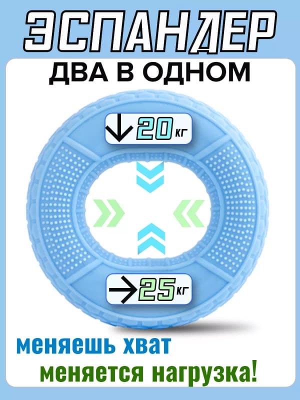 Эспандер кистевой для рук и пальцев двойной, 20–25 кг