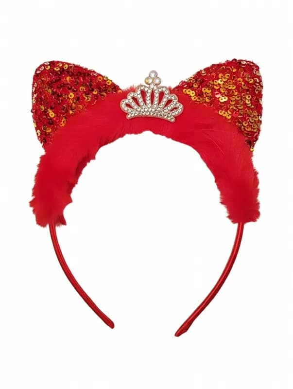 Ободок кошачьи ушки с блестками-2