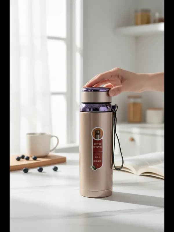 Металлический термос с заварником, 800 мл-3