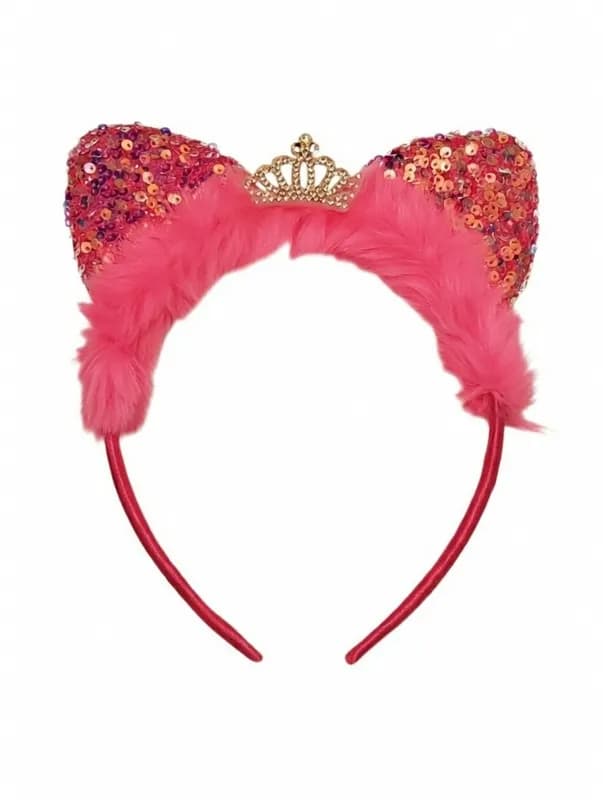 Ободок кошачьи ушки с блестками-3