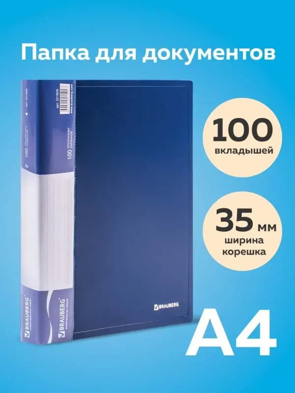 Папка-файл Clear Book, тонкая, A4, 100 листов