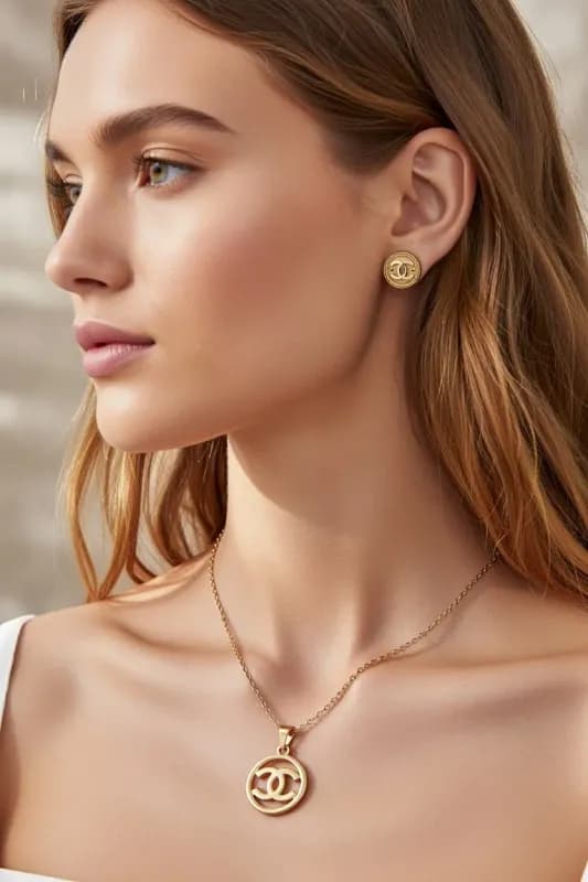 Набор украшений - серьги и подвеска-1