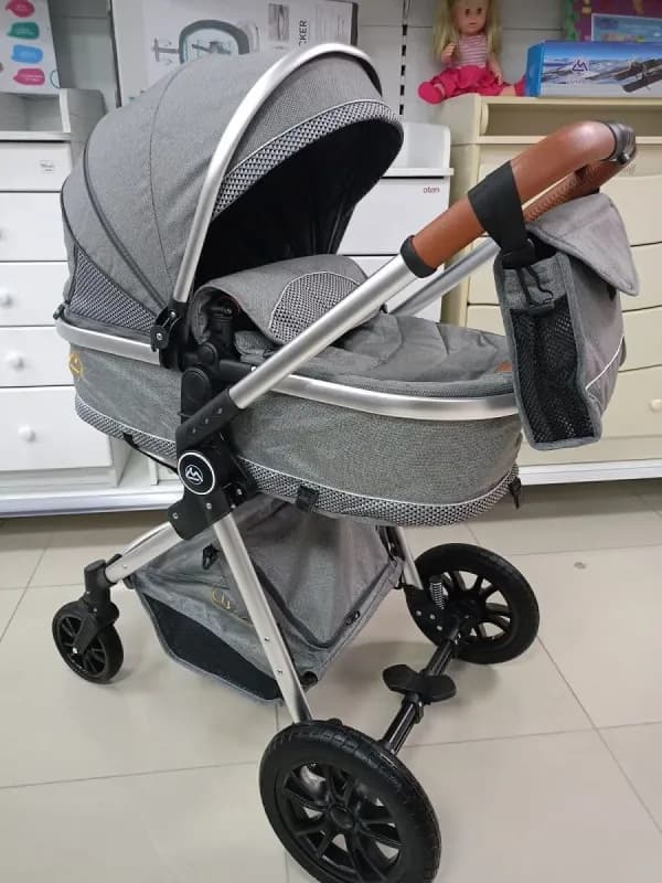 Детская коляска-трансформер 3 в 1 Luxmom V9, серый-4
