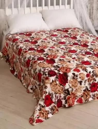 Плед евро флисовый цветы 180х200 см Розы-2