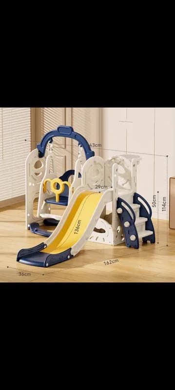 Детский игровой комплекс 3в1 - горка, качели и баскетбол в одном наборе-1