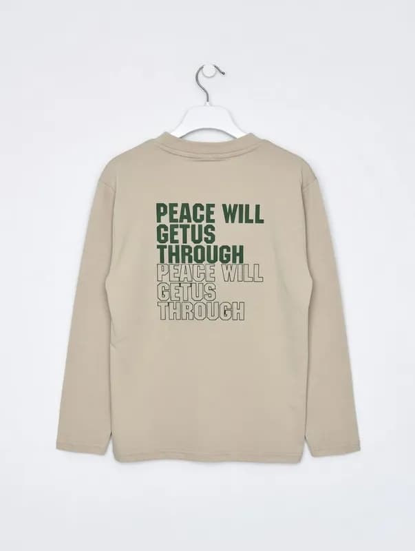 Лонгслив "PEACE WILL GET US THROUGH"-1