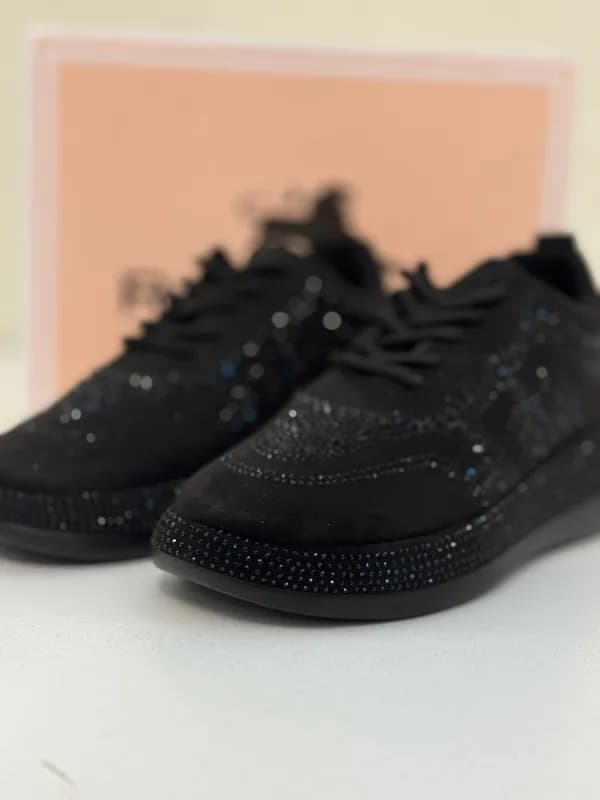 Женские кроссовки ROVIGO с чёрными стразами, Турция-1