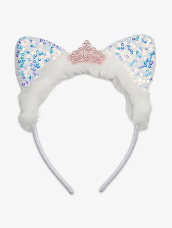 Ободок кошачьи ушки с блестками-1