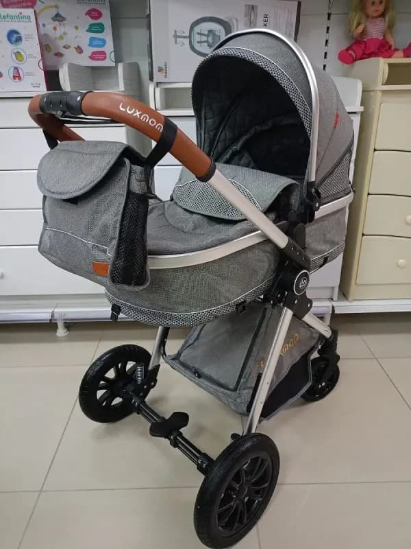 Детская коляска-трансформер 3 в 1 Luxmom V9, серый-3