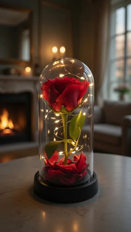 Вечная роза в стеклянной колбе — романтика, которая светится-0