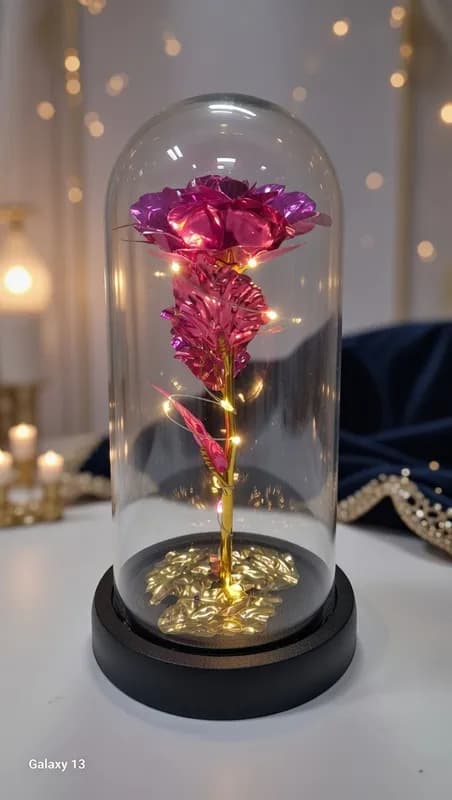 Волшебные розы в стеклянной колбе с подсветкой — символ вечной любви-2