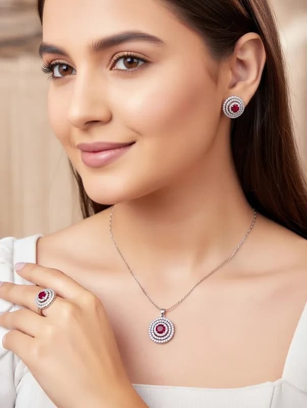 Набор украшений - подвеска, серьги и кольцо-2