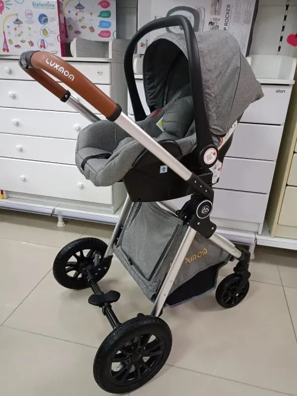 Детская коляска-трансформер 3 в 1 Luxmom V9, серый-9