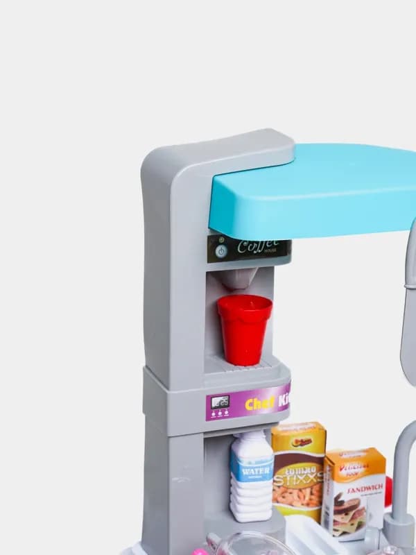 Детская кухня игрушечная с паром, звуком, светом и водой, набор посуды, кухня игровая-6