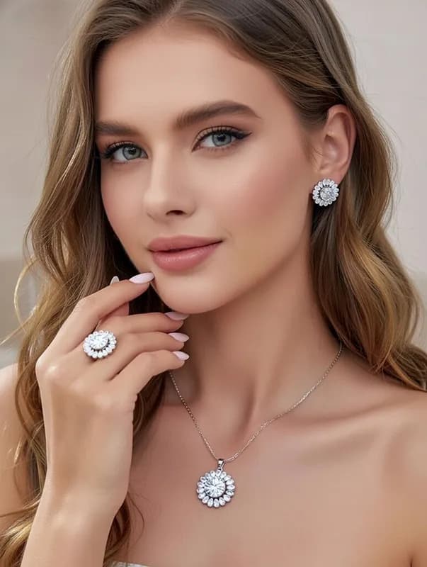 Набор украшений - подвеска, серьги и кольцо-2