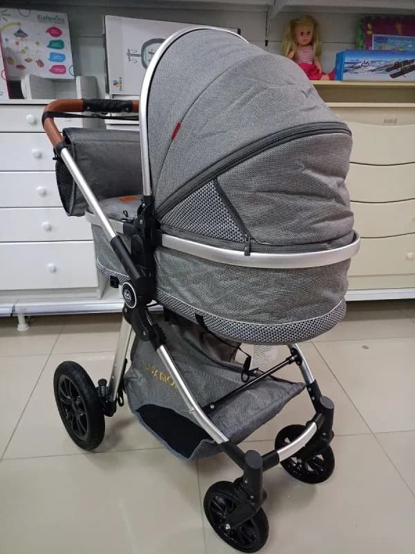 Детская коляска-трансформер 3 в 1 Luxmom V9, серый-6
