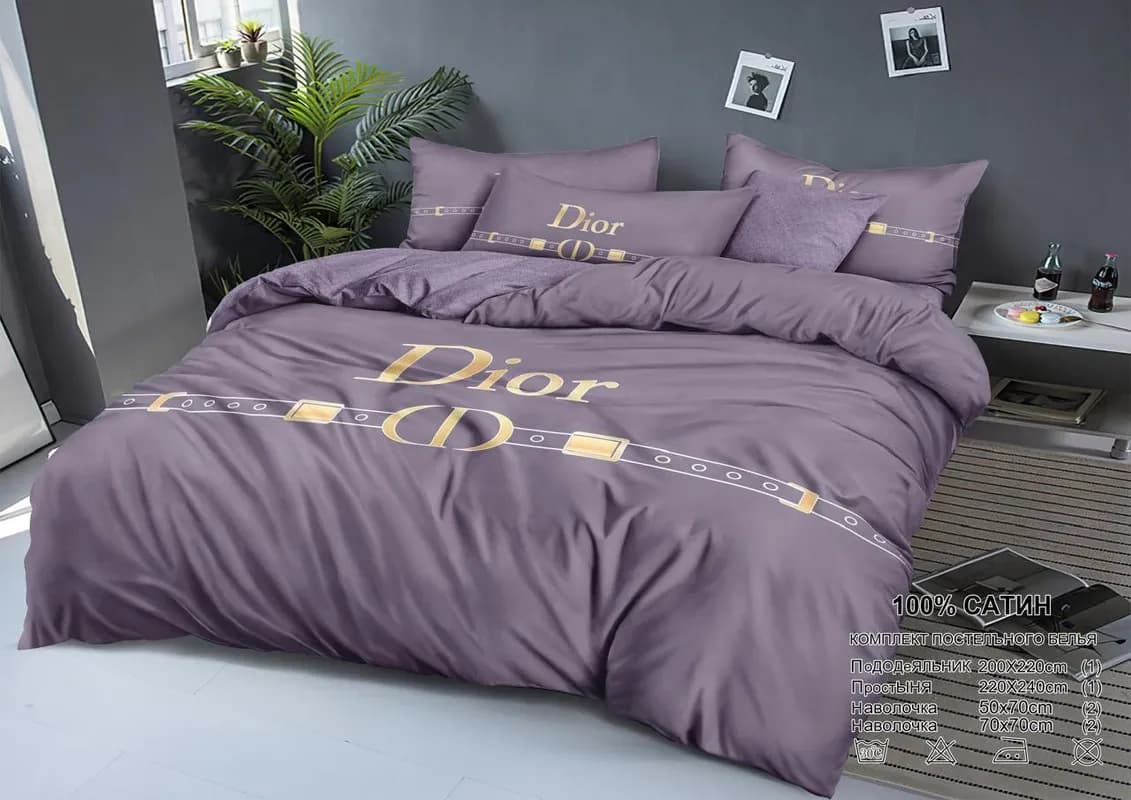 Комплект постельного белья Dior(сатин, евро)-0