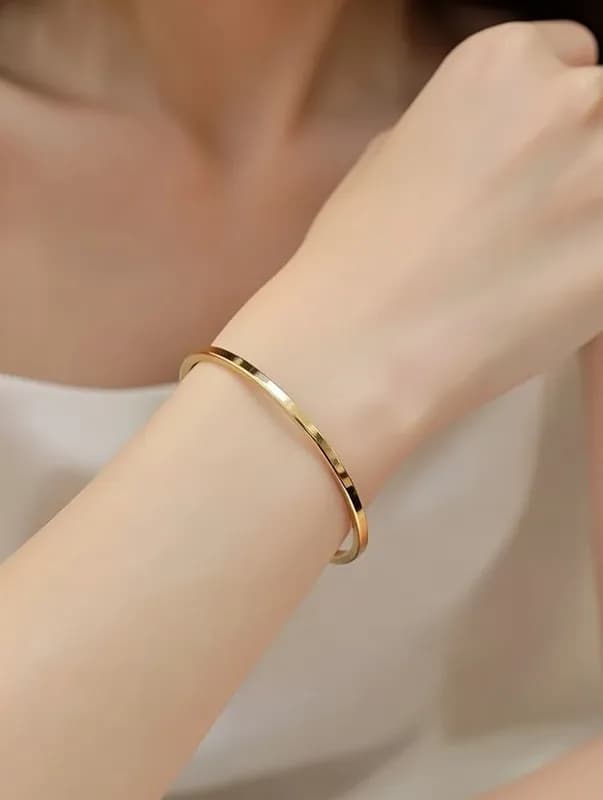 Браслет Stainless Steel (золотистый)-3