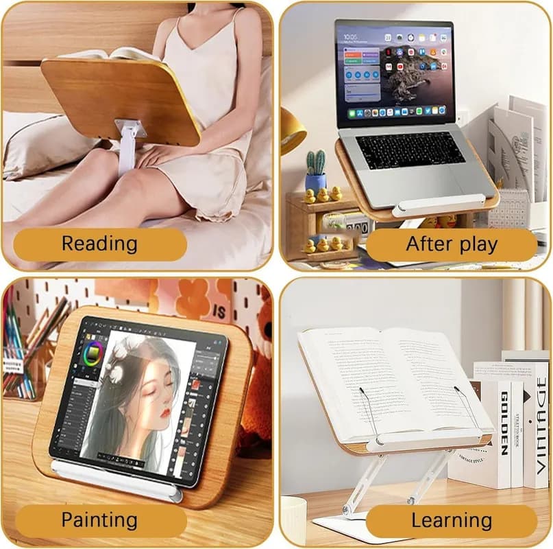 Подставка для книг для чтения Регулируемый держатель с вращающимся на 360 основанием-7