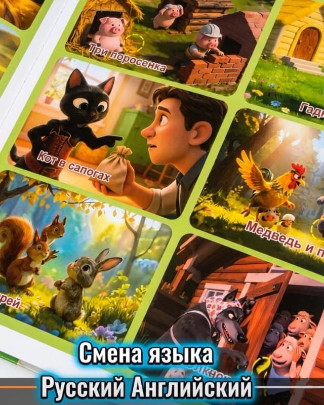 Обучающая интерактивная книга на русском и английском языках-3