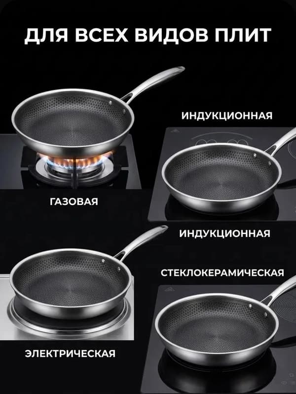 Сковорода Sonifer 24 см, 3,1 л, с антипригарным покрытием-2