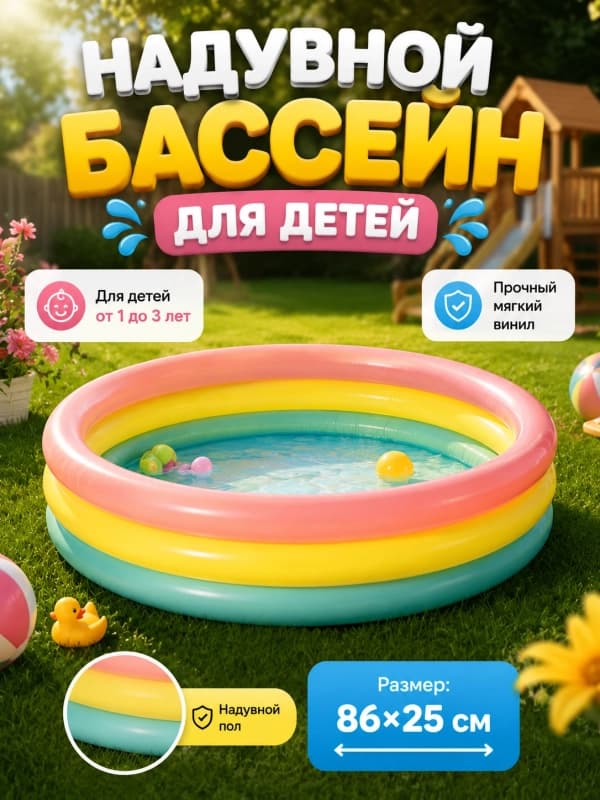 Надувной бассейн для детей 86×25 см-0