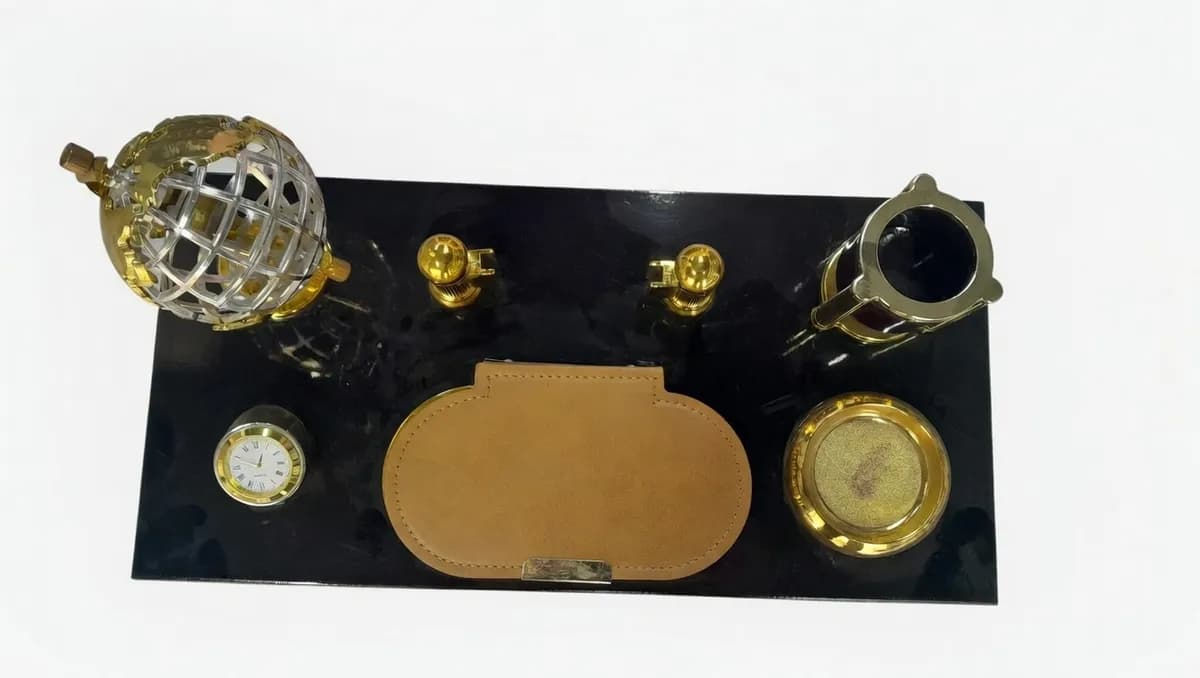 Настольный набор «Глобус и Часы» — роскошь и порядок на вашем столе-2