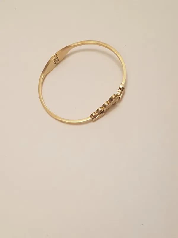 Браслет Stainless Steel (золотистый с бабочками)-3