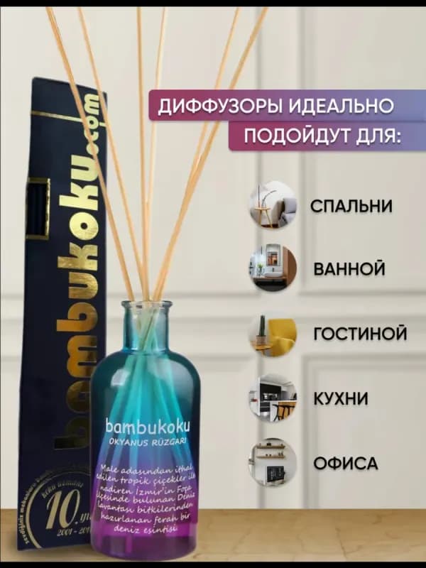 Аромадиффузор Bambukoku "Океанский ветер", 135 мл-3