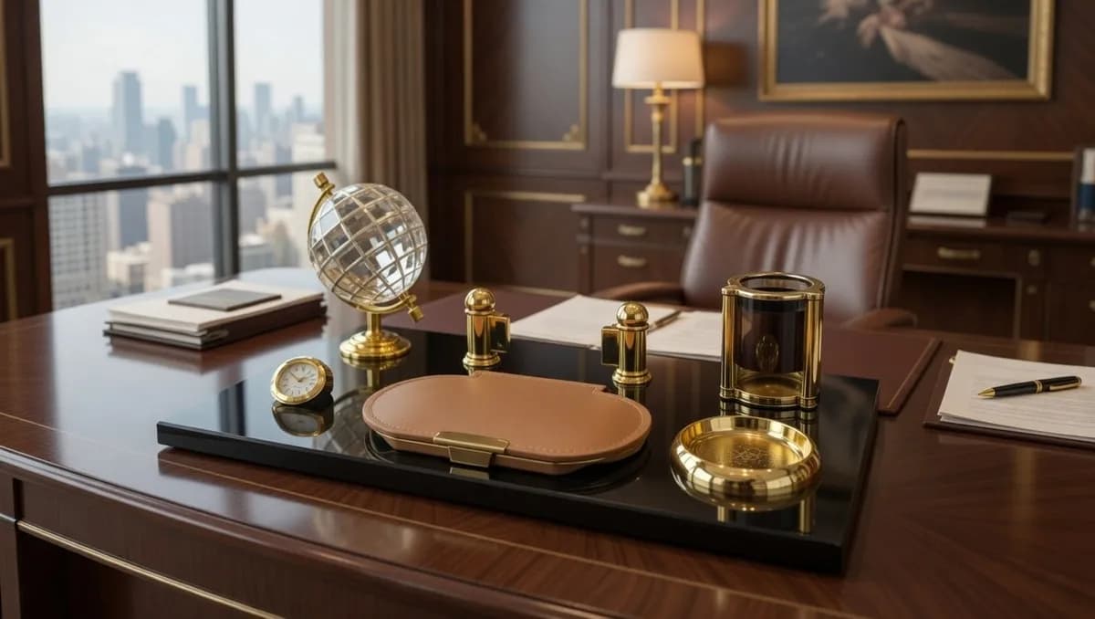 Настольный набор «Глобус и Часы» — роскошь и порядок на вашем столе-3