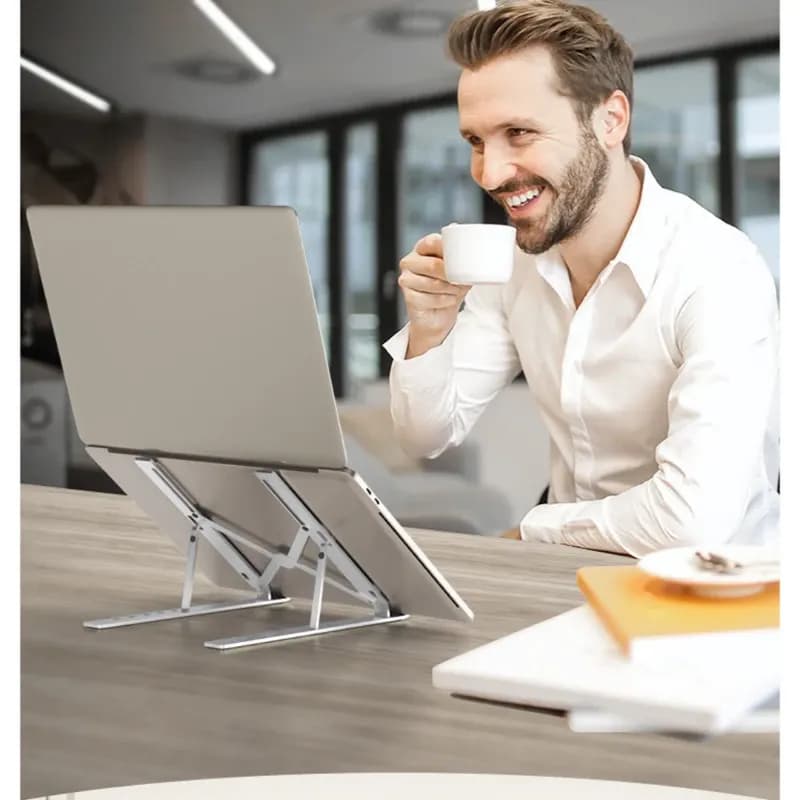 Складная алюминиевая подставка для ноутбука, 6 уровней высоты-6