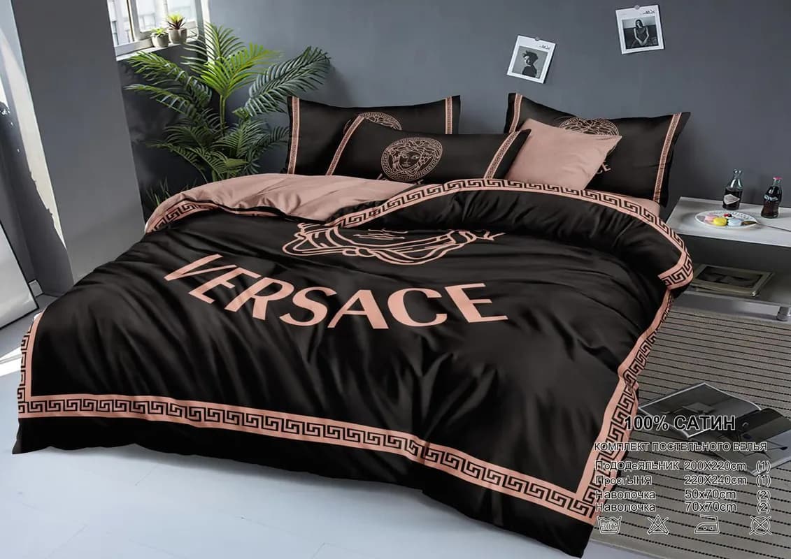 Комплект постельного белья VERSACE (сатин, евро)-0
