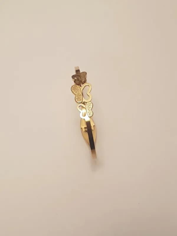 Браслет Stainless Steel (золотистый с бабочками)-1